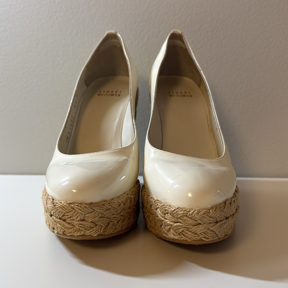 White Patent Leather Stuart Weitzman Platform Espadrilles - 6.5 - Picture 5 of 11